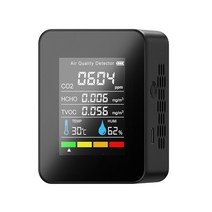 아기방공기측정기이산화탄소 측정기 검출기 대기 질 모니터 HCHO TVOC CO2 테스터, 한개옵션1, 02 Black