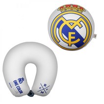 레알마드리드 여행용 2in1 목쿠션/목베개, 블랙