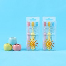 일본식 아기 칫솔 창조적 인 부드러운 강모 3-6 세의 부드러운 강모 3 팩 마카롱 어린이 칫솔 공장 직접 판매, default
