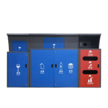 스텐쓰레기통 야외 공원 SMILE 정원 거리 에코 대형 쓰레기통 외부 금속 사각형 스테인레스 스틸 제조업체, 1.라이트 그린