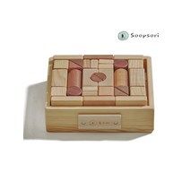 Soopsori [숲소리] 블럭-천연블럭66P 원목 장난감