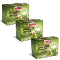 Gold Kili Instant Matcha Green Tea Ginger Latte (Pack of 3) 30 Packets, 1
