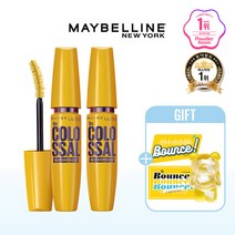 AK기획 메이블린뉴욕 콜로썰 마스카라 1+1+바운스베어 팝소켓+다꾸스티커 2종, 리얼브라운(워터프루프)_리얼브라운(워터프루프)