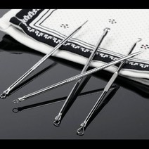 좁쌀여드름없애기 여드름 비립종 짜기 압출기 얼굴 피지 제거 도구 4종세트, 여드름 압출기