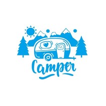 카라반트레일러 아웃트리거 패션 캠퍼 그래픽 자동차 스티커 크리에이티브 장식 운송업자 RV 캐러밴 트럭 도어 창 비닐 라미네이트 액세서리, 파란+S 80x635cm
