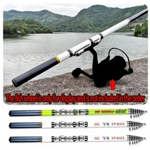 JOSBY 스피닝 텔레스코픽 낚싯대 락 카본 피더 섬유 릴 시트 3M 2.7M 2.4M 2.1M 1.8M 1.5M 휴대용 여행 보트, 1.5M-White, 보여진 바와 같이