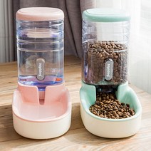 도매창고 3.8L 애견 강아지 반자동 급식기 급수기 반려견, 물통-그린, 1개