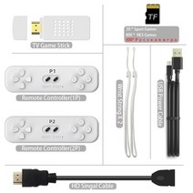 가정용 콘솔 게임기 게이밍 데이터 개구리 y2 적합 4k 게임 스틱 복고풍 somatosensory 내장 800+ nes 게임 2.4g 무선 비디오 게임 다운로드 가능, 하얀