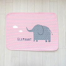 보포 세탁가능한 퀼트 면 발매트 주방 욕실, 7번 핑크 코끼리