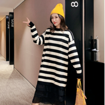 sh스타일)단가라 원피스 프릴롱 원피스2191004-3