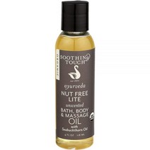 Soothing Touch Ayurveda Organic Bath Body & Massage Oil Nut Free Lite Unscented 4 Oz 329815