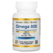 캘리포니아골드 뉴트리션 오메가800 피쉬오일 EPA/DHA 트라이글리세라이드 1000mg 소프트젤 30정, 30개, 30 개