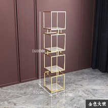 금색 철재 다용도 수납 정리 선반 장식장 스탠드 수납장, L-H라인