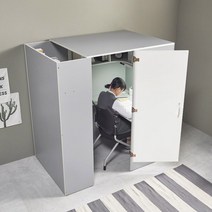 e스마트 스터디룸 1인 독서실책상 와이드 감성LED스탠드포함, 메이플