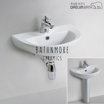 CL-106/CL106/세면기/세면대/언더볼/탑볼형/평면붙임형/대림바스/대림세면기/원홀/쓰리홀/부속일체/부속포함, 수동, I자트랩 (바닥배수), 긴다리(+25000)