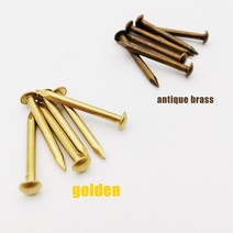트랙터 의자 부품 골동품 황동 청동 황금 직경 100mm 1.2mm 1.5mm 순수 구리 작은 미니 둥근 머리 못 압정, 02 bronze_13 10pcs 2.8x40mm