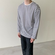 [모모코] 루즈핏 스트라이프 긴팔 티셔츠 (4color)
