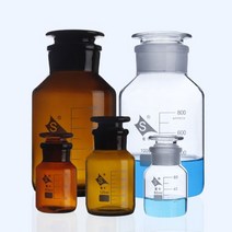 일반 유리 와이드 구강 시약 병 갈색/투명 지상 마개 포함 실험실 샘플 바이알, 1000mL brown 1pc