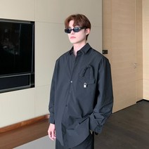 가을 디자인 포켓 솔리드 남성 남방 셔츠 남자 외출룩 네추럴한 커플 유니크