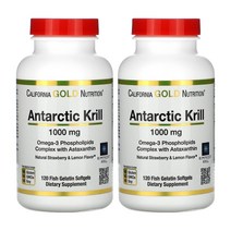 CGN 캘리포니아 골드 뉴트리션 남극 크릴오일 아스타잔틴 딸기레몬맛 500mg 30피쉬소프트젤 X 2통