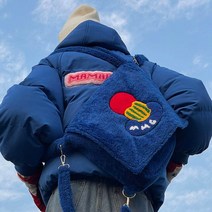캘리포니아 빈티지 봉제 자수 양털 면 이너 코어 배낭 크로스 바디 백 토트백 숄더백 가을 겨울