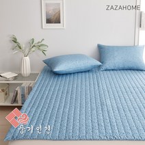 [자자홈]썸머드림 풍기인견 패드겸카페트SS/Q, 쵸코칩 블루