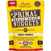 원시 토끼 포뮬러 너겟 그레인 프리 동결 건조 강아지 사료, 5.5-oz bag