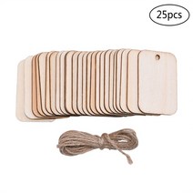 웨딩 파티 식에 밧줄 자연 나무 조각 태그 미완 된 빈 교수 레이블 DIY 책갈피 예, [01] 25pcs