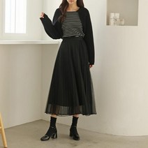 브이와이 [VY] 여자 민무늬 다크컬러 봄옷 니트볼레로 벌룬긴팔 가디건