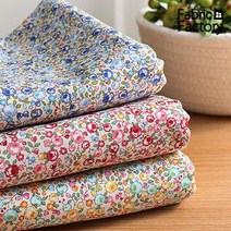 면 원단 퀼트 홈패션 천 20수 평직 키키플라워 3종 Z, 핑크