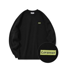 스트릿 커버낫 COVERNAT 와펜 어센틱 로고 맨투맨 블랙 편한 착용감