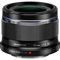 올림푸스 m.zuiko 디지털 25mm f1.8 렌즈 마이크로 포서드 카메라용(실버), 검은색