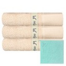 송월타월 뉴명품 수건 3p + 라인레빗 고리 핸드타월 파랑, 베이지, 1세트