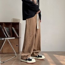 블랙드팬츠 D160P452023 데님 바지남자 나라 트렌디한 가을 보이핏 볼륨 디자인 지퍼 트임 세미바지 4995273512