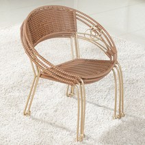 라탄 의자 카페 야외 테라스 옥탑방 등받이 아이방, S 브라운 시트높이 24