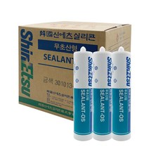 [박스판매] 신에츠 실리콘 OS 무초산실리콘 무초산 다목적 실리콘, 진녹색+마스킹테이프