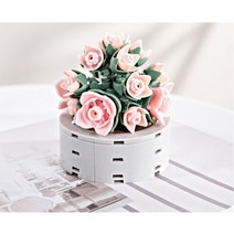 플레이앤드 미니블럭 나노블럭 꽃 화분 레고 호환 블럭 다육 12종 인테리어 소품, 다육4