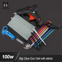 충전 글루건 무선 자동 실리콘 건 핫멜트 접착제 총 세트 블랙 스틱 트리거 아트 공예, 100w, GG-5 세트 3, 유럽 ​​연합