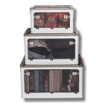 쇼핑팩토리 오픈 접이식 폴딩 투명 옷 의류 장난감 이불 자동차 레고 소품 정리함 수납 캠핑 대형 리빙박스, 파스텔 블루, S(40.5X29X24) 28리터