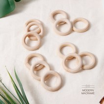 모던마크라메 내추럴 우드링 1.3cm~9.5cm 마크라메재료 나무링