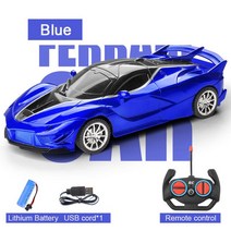 수륙양용차 무선조종자동차 rc카 118 원격 제어 레이싱 자동차 장난감 LED 라이트 차량 모델 전기 고속 스포츠 드리프트 어린이 RC, [03] 파란