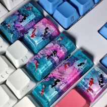기계식키보드 수지 키 캡 게임용 키보드 고래 백라이트 키 캡 체리 mx 스위치 기계식 키보드 게임용 선물 잉어 키 캡, Ctrl Alt 1.25U, 보라