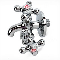 세탁기 양갈래 수도꼭지 연결부품 온수 세탁실 목욕탕 베란다