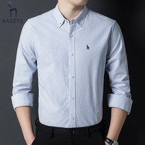 헤지스 남성 순면 스트라이프 긴팔셔츠