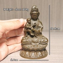 불교용품 보살 불상 골동품 청동 부처님 동상 홈 장식 거실 중국 고전 관음 미니어처 인형, [01] Guanyin Buddha