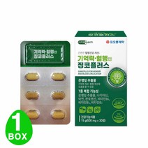 코오롱제약 기억력 혈행 엔 징코 은행잎추출물 플라보놀배당체 캠페롤 징코라이드 아연 판토텐산 인지력 두뇌 혈관건강 식약처 기능성인정 뇌영양제 선물 건강기능식품, 1박스, 30정