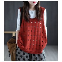 S~4XL 여자 찢아진 니트 조끼 빅사이즈 여름 베스트 루즈핏+사은품 증정