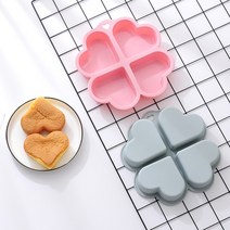 발렌타인데이 하트 네잎클로버 고온 방지 베이킹 몰드, 하트 네잎클로버 몰드 [색상 랜덤]