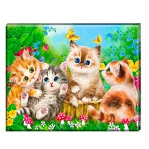 FASEN diy보석십자수 캔버스 형액자 세트 40cm x 50cm, AYW-68고양이 나비요