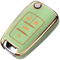 쉐보레 쉐보레 쉐보레 크루즈와 호환되는 키 포브 커버丨 임팔라丨 이쿼녹스丨 카마로丨 뷰익 라크로스丨 리갈丨 베라노丨 앙코어丨 GMC 터레인 4 버튼 자동차 키 교체 키리스 엔트리, Green